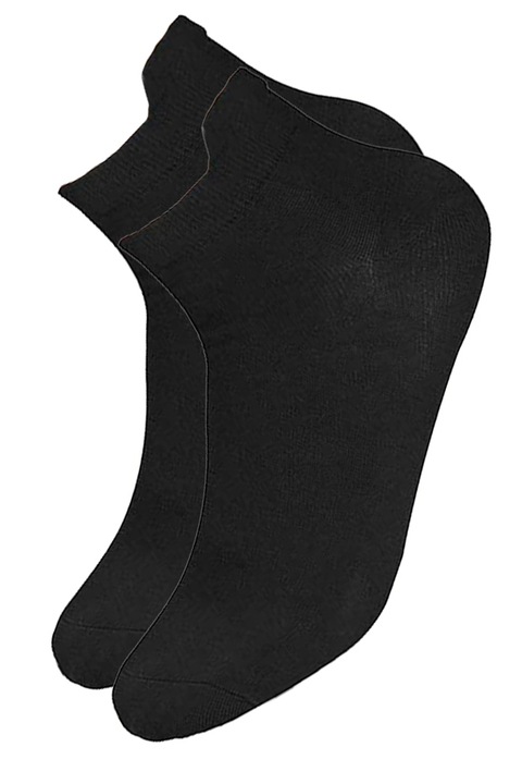 Set 2 perechi de sosete unisex negre cu mesaj pe talpa din bumbac, marime 36-43