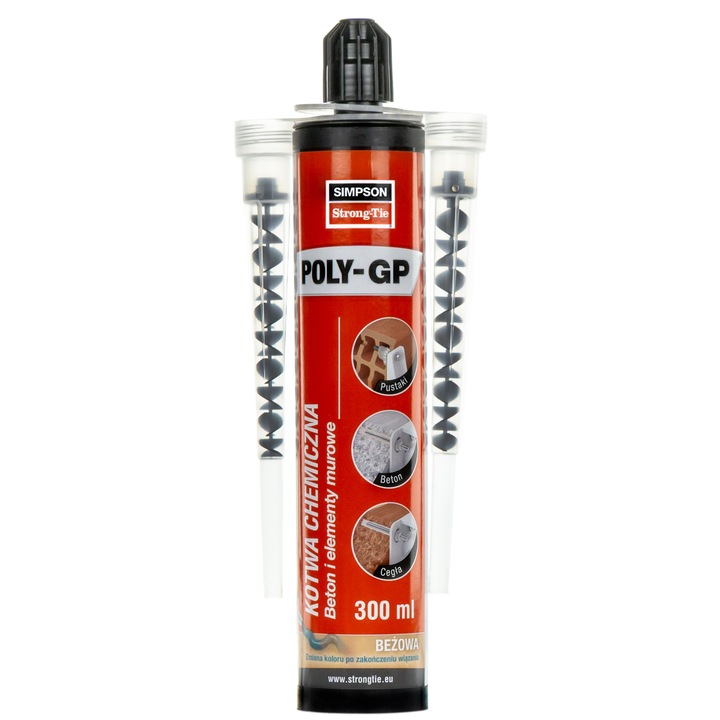 Adeziv, Ancora chimica, Rasina, Fixare chimica universala, 300ml - POLY-GP 300, 1 buc., Simpson Strong-tie