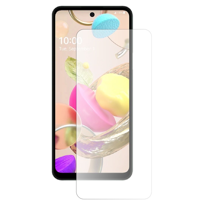 LG K42 kompatibilis védőfólia, biztosított üveg, átlátszó