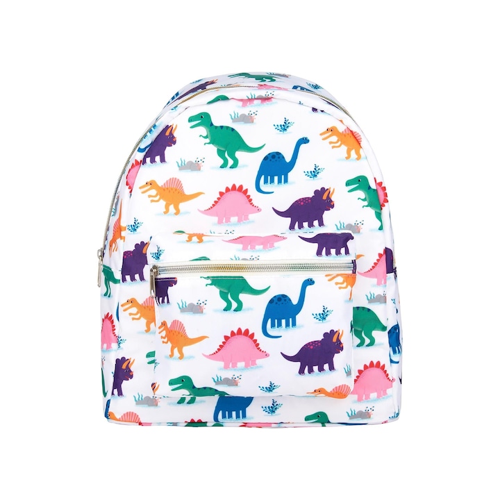 Rucsac copii, Sass & Belle, Model dinozauri, 27 x 14 x 35 cm, Multicolor