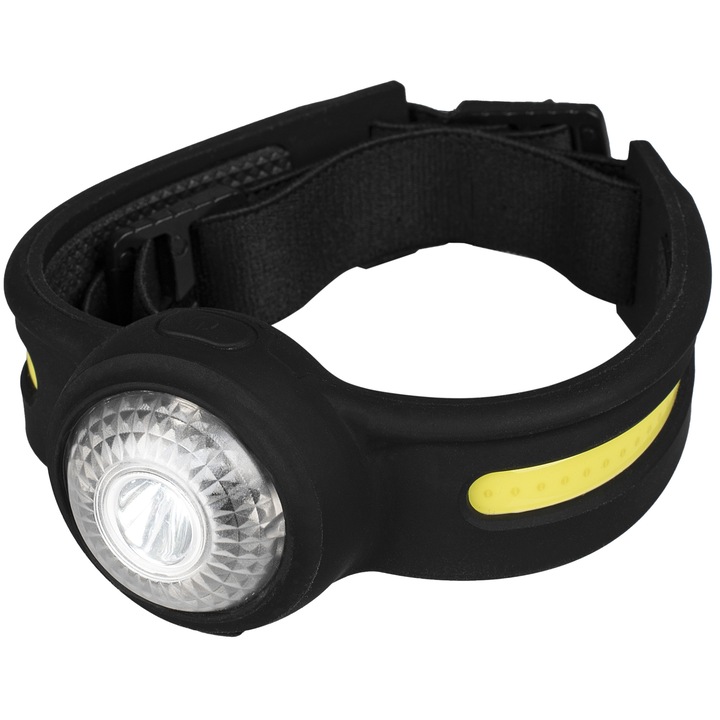 LED фенер Vayox VA0154, COB + XPG + 4x червен LED, 550lm, USB-C, 6 режима на осветяване, презареждаем, модул памет, лек, 600mAh, светлинен ъгъл 270 градуса, черен