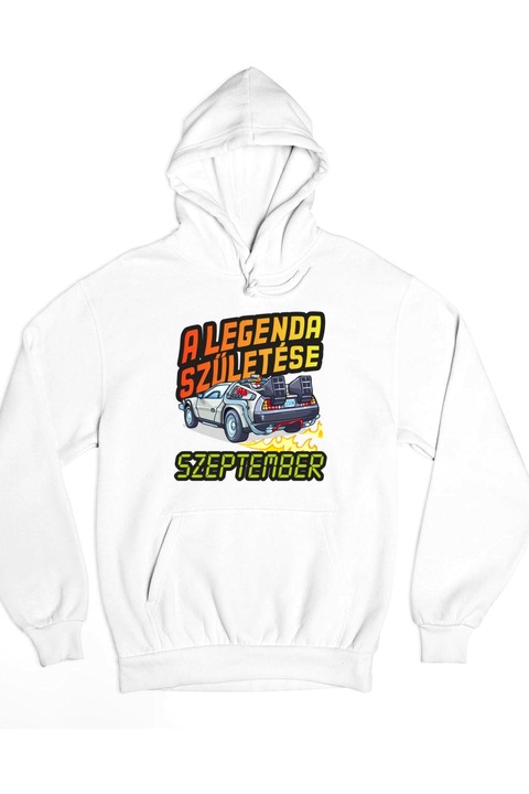 A legenda születése Delorean vissza a jövőbe kapucnis pulóver, Fehér