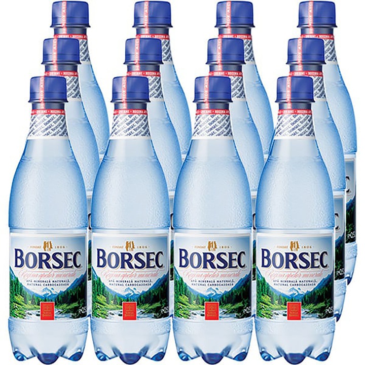 Apa Minerala Carbogazoasa, 0.5 l x 12 buc, Borsec