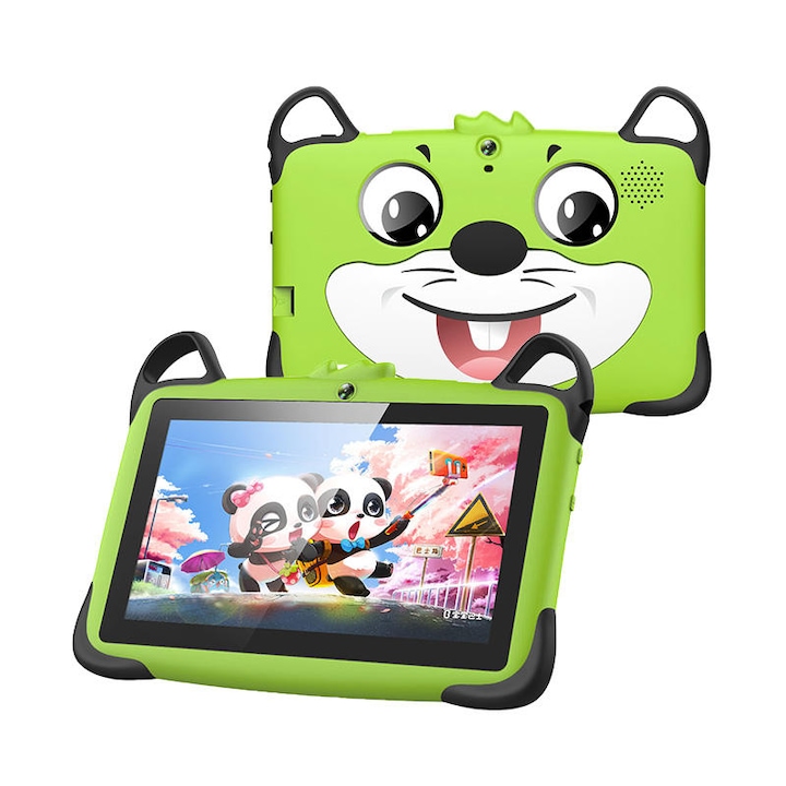 Tableta pentru copii NUBI Wintouch K717, Android, 1 GB RAM, 7 inchi, 8 GB, WIFI, Doua camere, Control parental, Verde