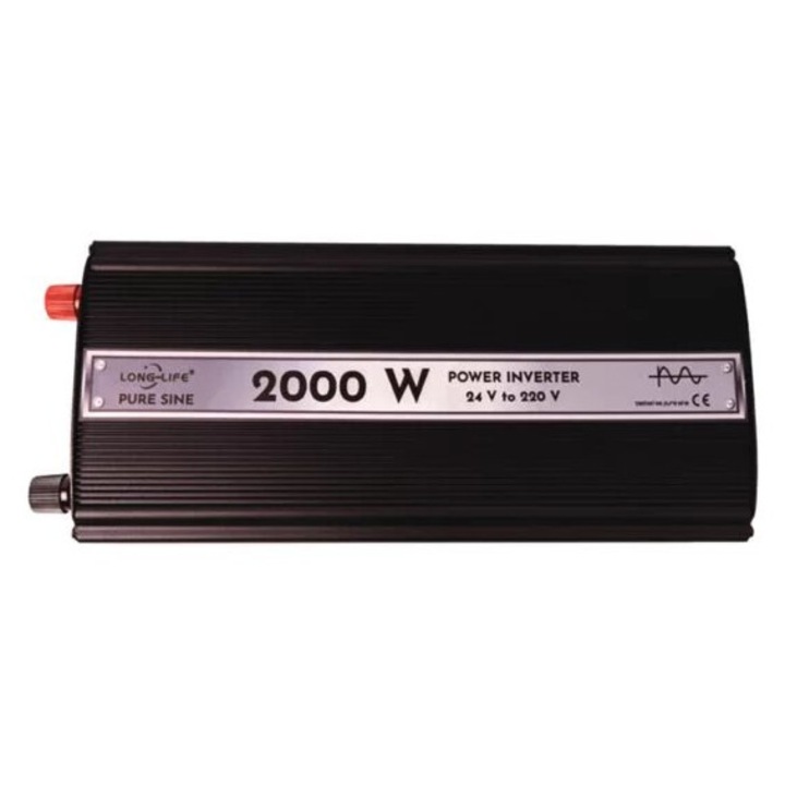 Invertor 2000 W, sinus pur, 24 V - 220 V, auto si sisteme panouri solare, inverter unda pura, tir, rulota, autorulota, testat osciloscop, barca, casa