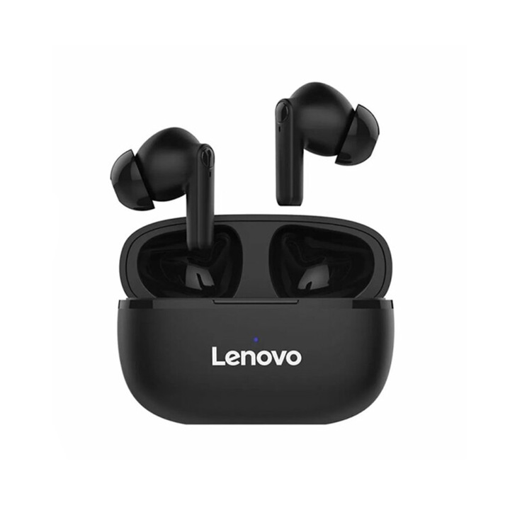 Безжични слушалки за поставяне в ухото, с микрофон, LP40, Bluetooth 5.0 свързаност, сензорно управление, USB Type-C, 4 часа автономност, черни