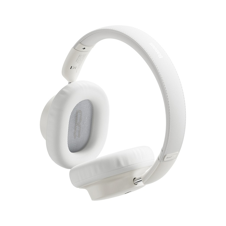 Безжични слушалки Over-The-Ear, Bowie, Bluetooth 5.3 свързаност, D03, USB Type-C, 30 часа автономност, бял