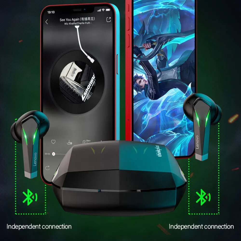 Casti Bluetooth HF Lenovo ThinkPlus Live pods GM1, Gaming TWS, negre ...