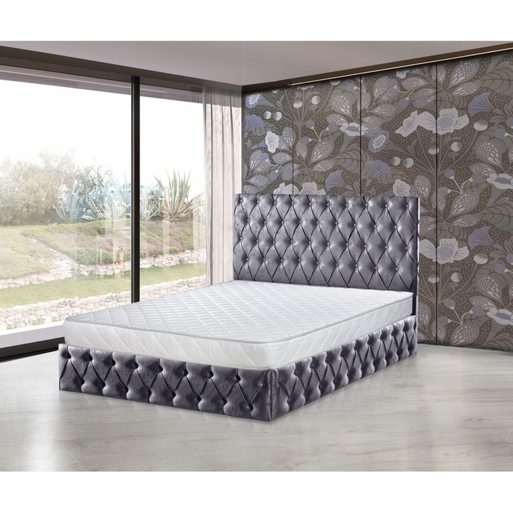 Saltea Ortopedica Romesa 200x180x20cm, Spuma poliuretanica, Husa detasabila, lavabila, matlasata, Reversibila, Fermitate mare