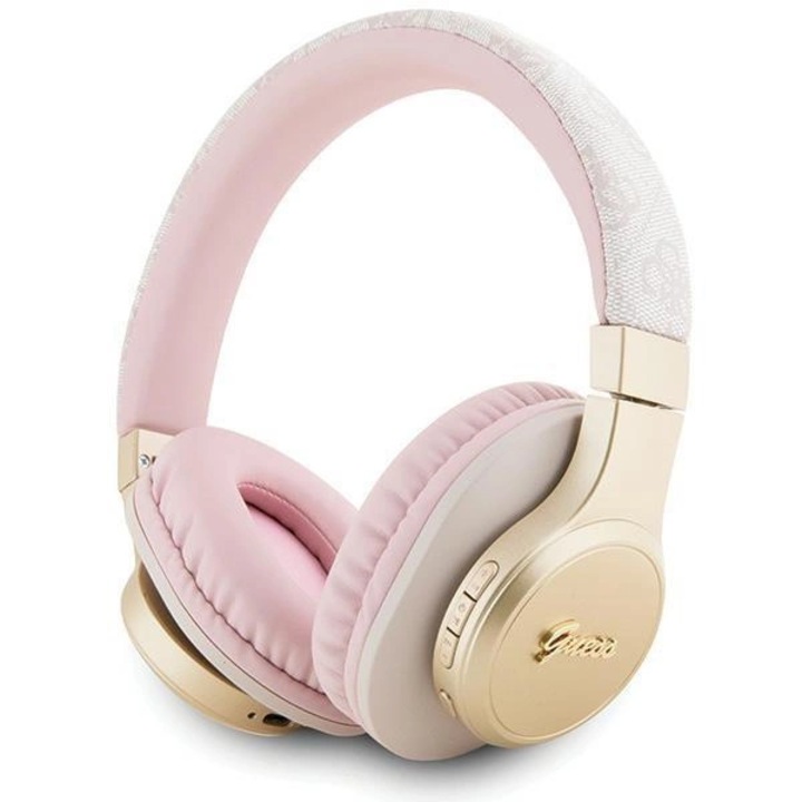 Безжични слушалки, Guess, 300 mAh, Micro USB, IPX4, 40 мм, розови/златни