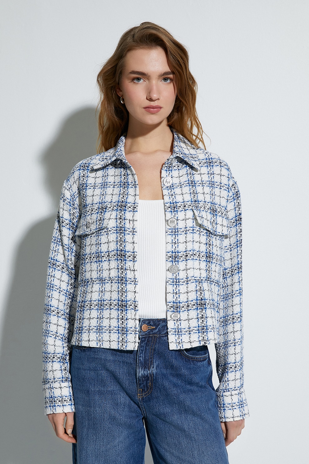 June, Jacheta din tuid cu terminatii franjurate, Verde, 40 - eMAG.ro