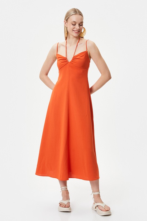 KOTON, Rochie midi evazata, Portocaliu stins