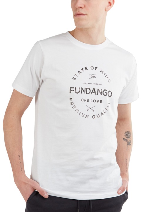 Tricou cu maneci scurte Fundango Basic - T Logo-4 T-shirt, Alb