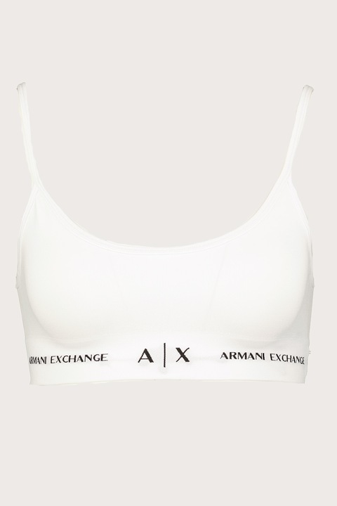 ARMANI EXCHANGE, Melltartó logós pánttal, Fehér/Fekete