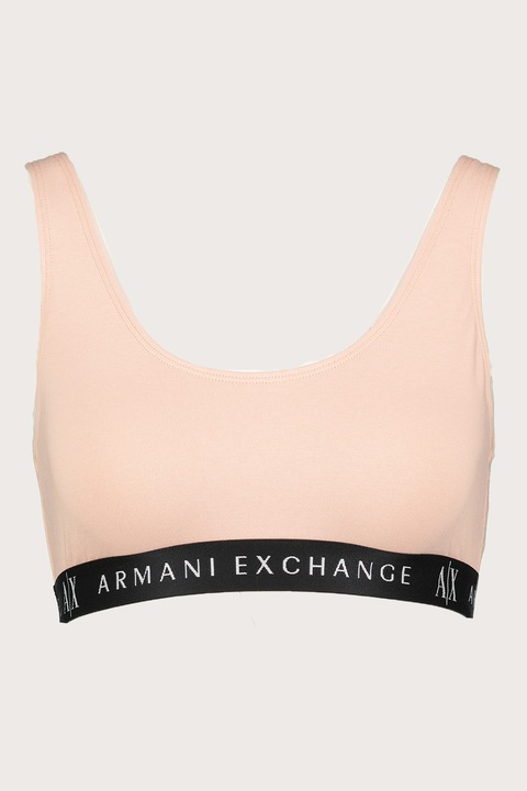 ARMANI EXCHANGE, Бюстие с лого, Бял/Пастелнорозов/Черен