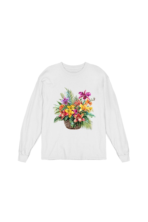 Bluza Femei Prestige-Boutique, Cosulet cu flori 8, Alb