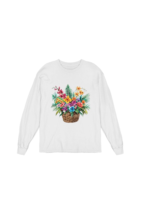 Bluza Femei Prestige-Boutique, Cosulet cu flori 7, Alb