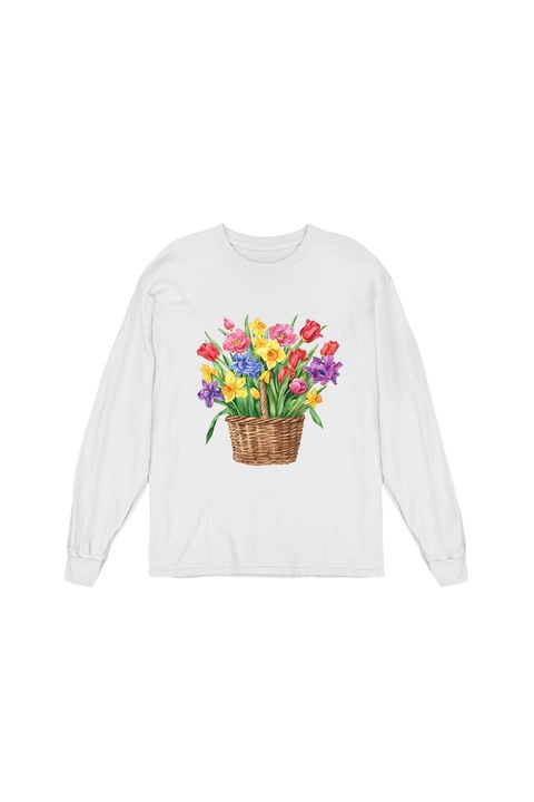 Bluza Femei Prestige-Boutique, Cosulet cu flori 22, Alb