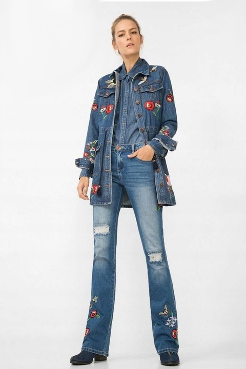 Дамски дънки с флорален принт Desigual Dreams w24