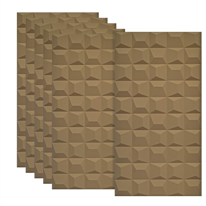 Set 6 x Panou Decorativ 3D, Naimeed D5770, design elegant, PU, 120 x 60 x 2.5 cm, Maro