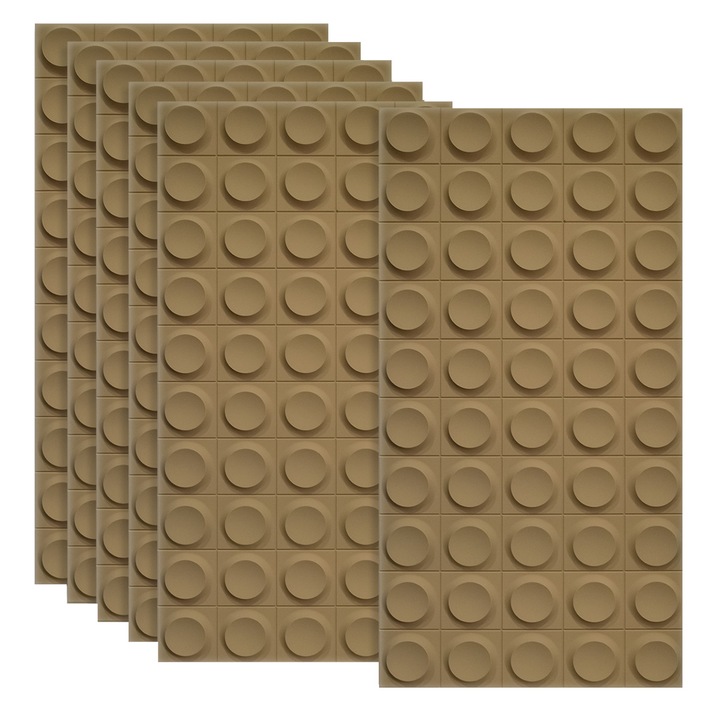 Set 6 x Panou Decorativ 3D, Naimeed D5778, design elegant, PU, 120 x 60 x 2.5 cm, Maro