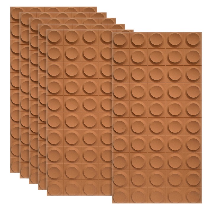 Set 6 x Panou Decorativ 3D, Naimeed D5779, design elegant, PU, 120 x 60 x 2.5 cm, Portocaliu