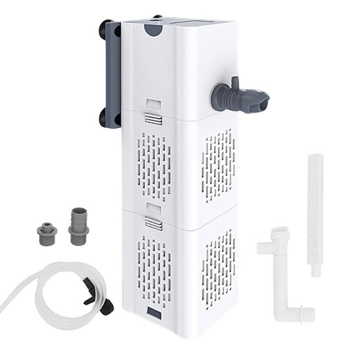 Вътрешен филтър за аквариум, Chucai, 1000 l/h, 15W, Използва се за пречистване на вода, Бял