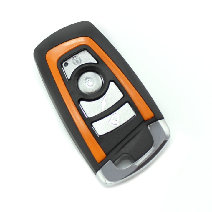 Carcasa pentru telecomanda cheie auto, universala, Negru-Portocaliu