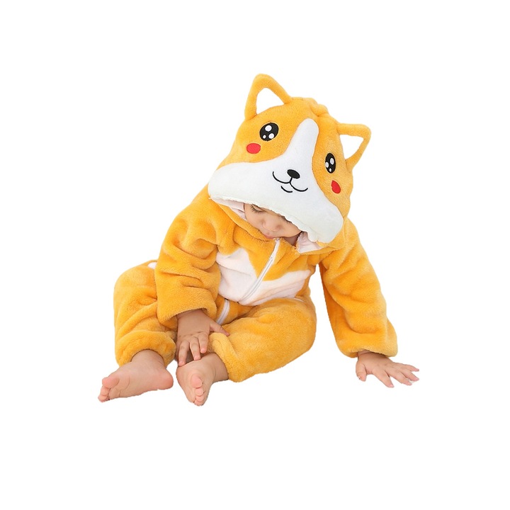 Kigurumi gyerek pizsama WildFashion, Sárga, Polár, Sárga