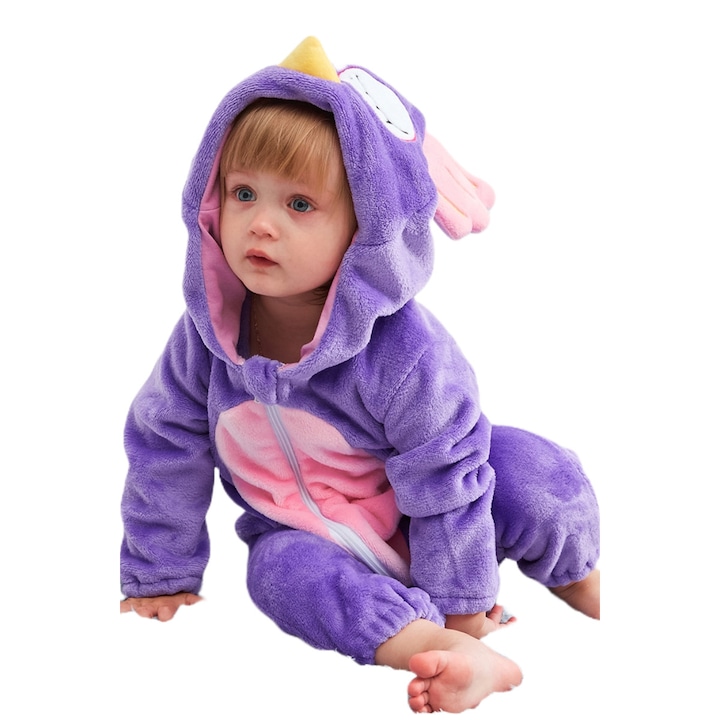 Детска пижама Kigurumi WildFashion, Fleece, Violet, Виолетов