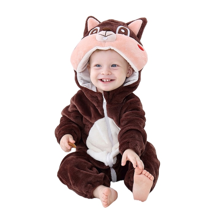 Детска пижама Kigurumi WildFashion, Fleece, Brown с различни кодове, Кафяв