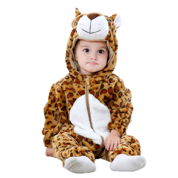 Детска пижама Kigurumi WildFashion, Полар, Животински принт, Животински принт