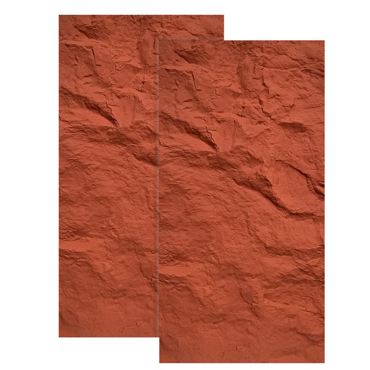 Set 2 x Panou Decorativ 3D, Naimeed D5762, design realist, PU, 120 x 60 x 6 cm, Rosu