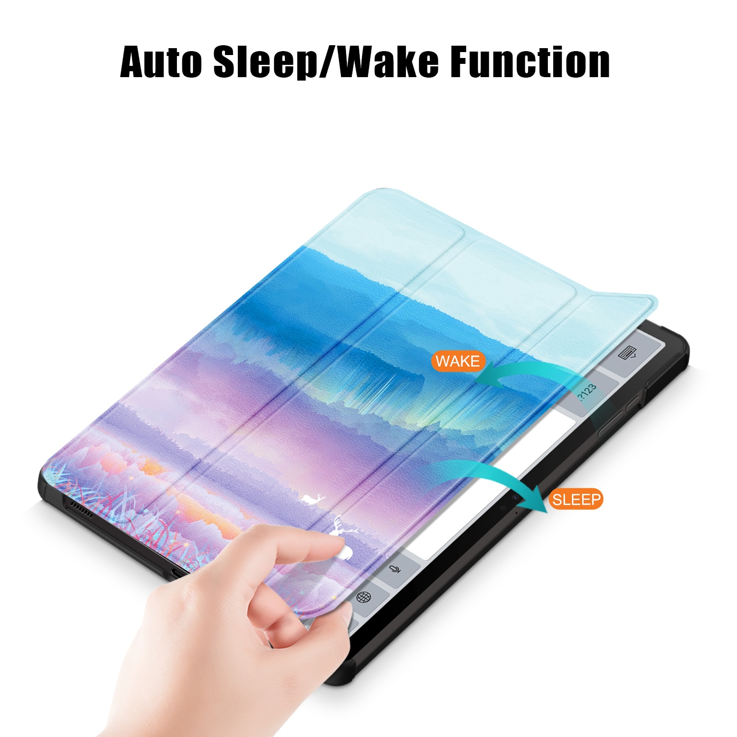 Husa de protectie premium Natty Pell, Compatibila cu Samsung Galaxy Tab S9+/S9 FE Plus - Curcubeu