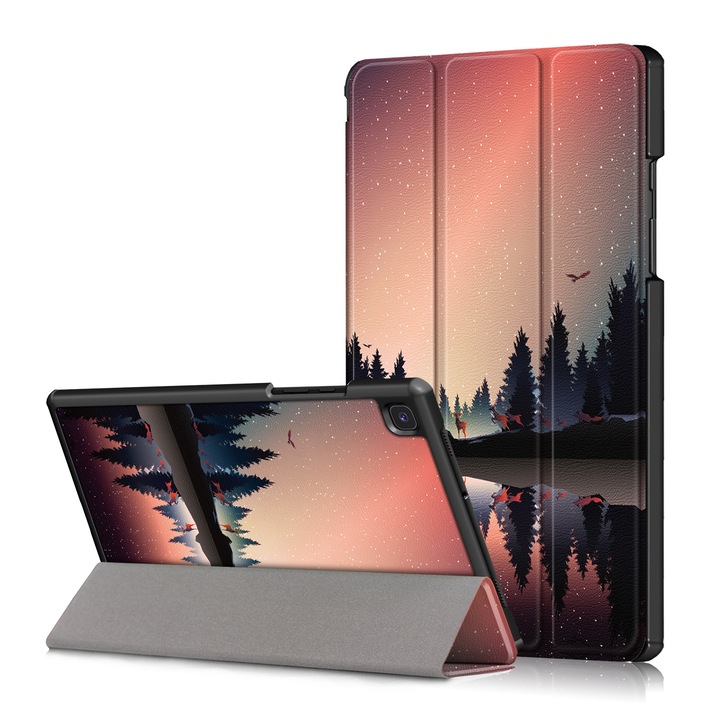 Husa de protectie premium Natty Pell, compatibila cu Samsung Galaxy Tab A7 2020 (SM-T500/SM-T505/SM-T507) - Padure