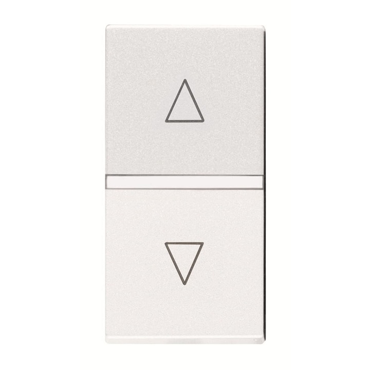 Intrerupator pentru jaluzele ABB Zenit 2CLA214400N1101, simbol sageti sus-nul-jos, 1 modul, alb, 16A