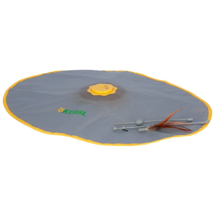 Jucarie interactiva pisici 2 in 1, Kerbl, Poliester, 70 x 53 x 5 cm, Gri