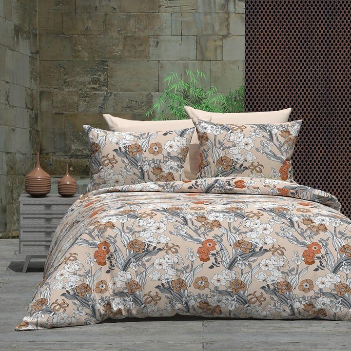 Dupla ágynemű, pamut, 240x260 cm, 4 db, Ralex Pucioasa, RNFN 178 Flowers