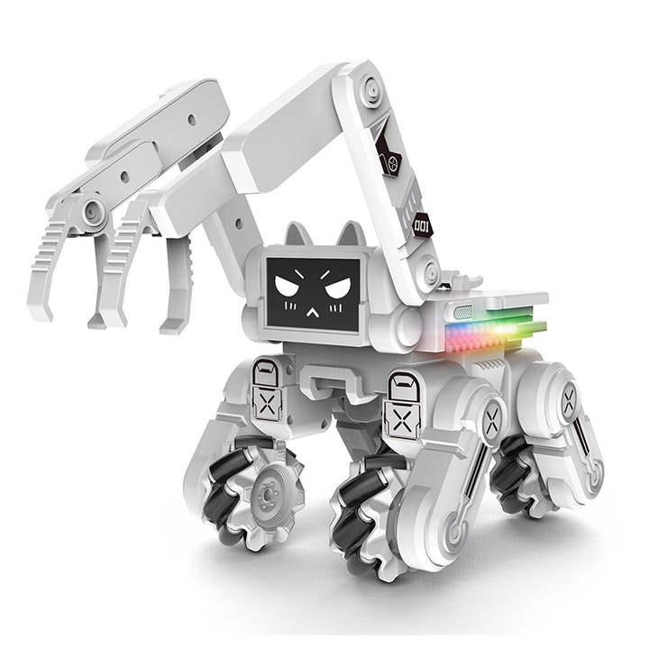 Robot spatial multifunctional, Space Dog, cu acumulator si telecomanda, alb