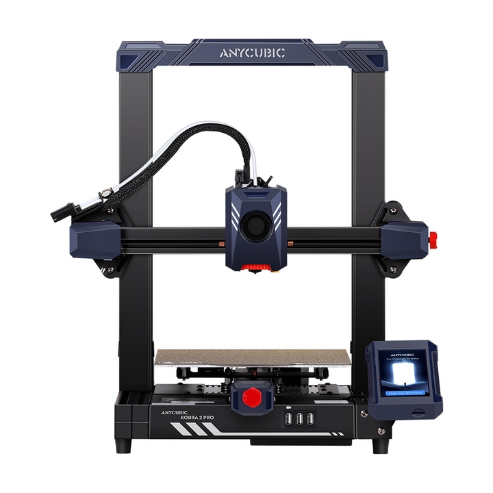 3D принтер Anycubic Kobra 2 Pro, 220x220x250 mm, сензор за вибрации, автоматичен z офсет, директно задвижване