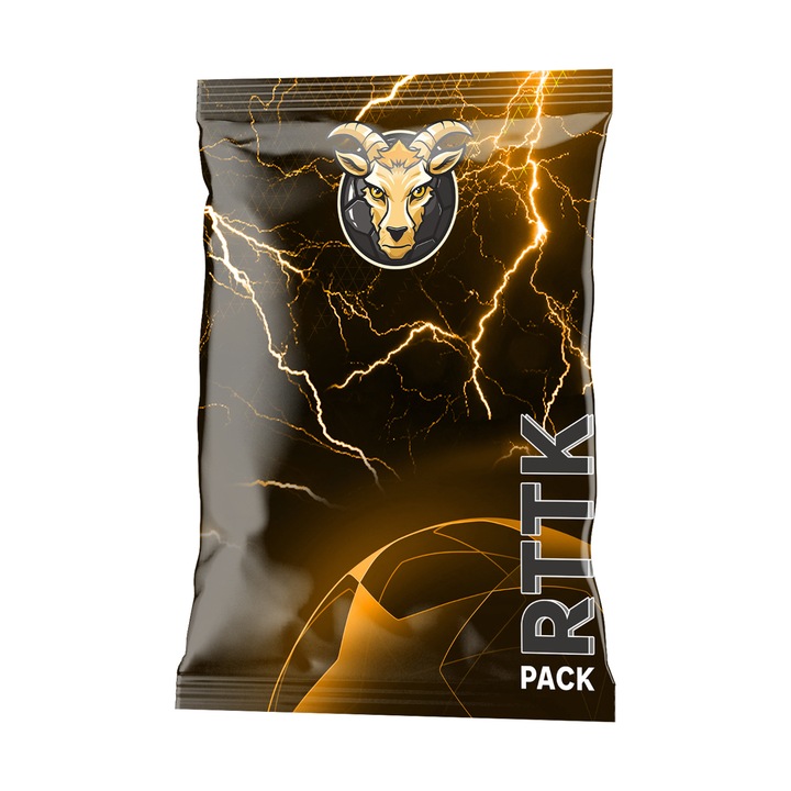 Rttk kartoncsomag, 5 holografikus hatású játékost tartalmaz, 11 kecskét