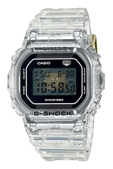 Casio, Дигитален часовник G-Shock, Черен, Прозрачен