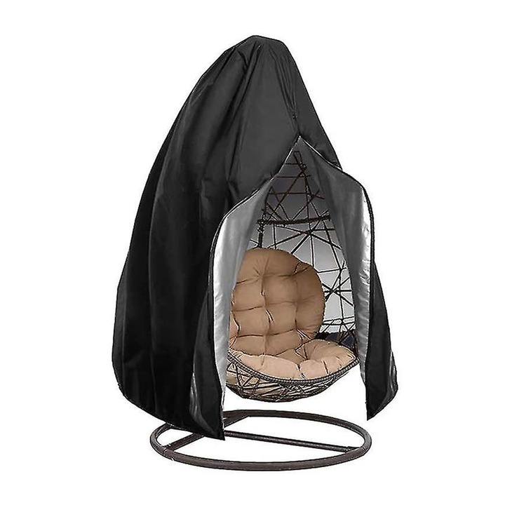 Husa scaun gradina, Poliester/PVC, Negru