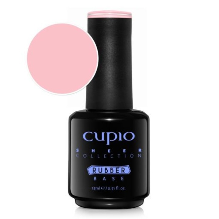 Oja semipermanenta Rubber Base Sheer Collection - Sweet Almond 15 ml, Cupio