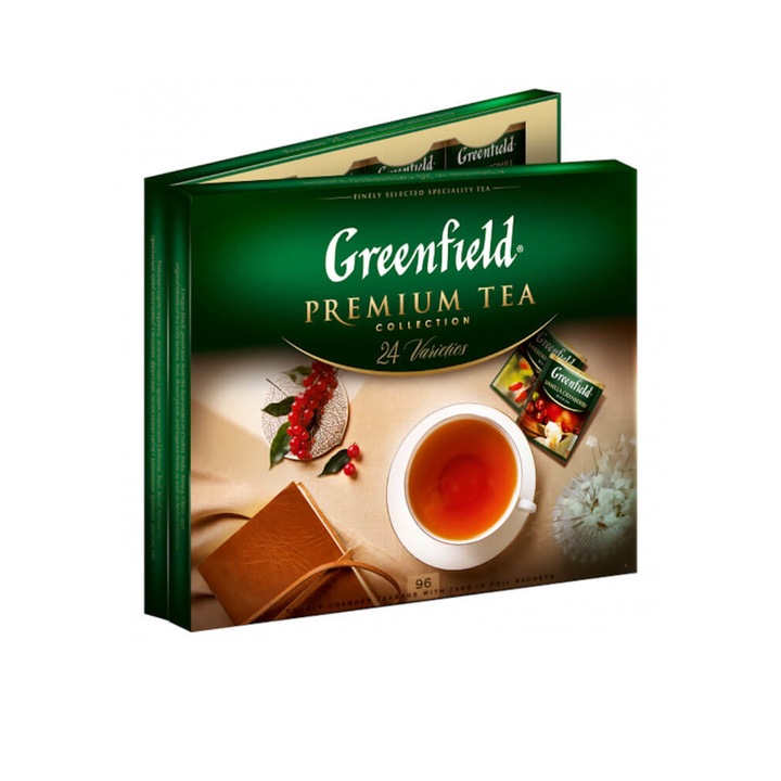 Set de ceai Greenfield Premium Collection, 96 pliculete, 24 tipuri de ceai x 4 buc