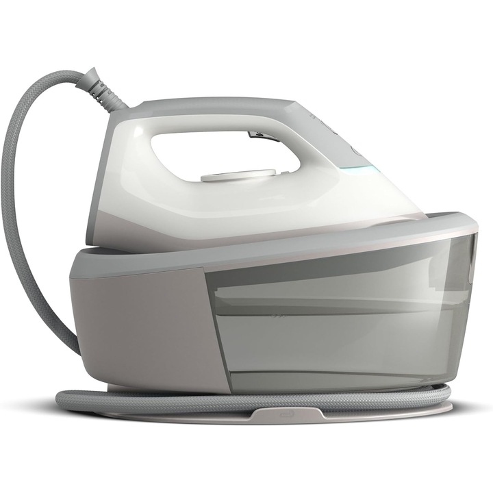 Станция за гладене Philips PSG2000/80, серия 2000, 2400 W, Налягане на парата макс. 6 бара, 300 g парна струя, 110 g/min непрекъсната пара, керамична гладеща плоча, 1,4 l резервоар за вода, бял