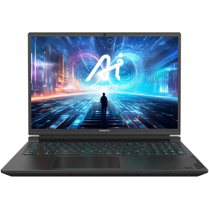 Gigabyte G6X 9KG Gaming Laptop, Intel® Core™ i7-13650HX processzor akár 4.9GHz, 16", Full HD+, 165 Hz, 16 GB DDR5, 1 TB SSD, GeForce RTX™ 4060 8 GB GDDR6, Bluetooth 5.2, Nemzetközi billentyűzet, operációs rendszer nélkül, Gunmental Gray szürke