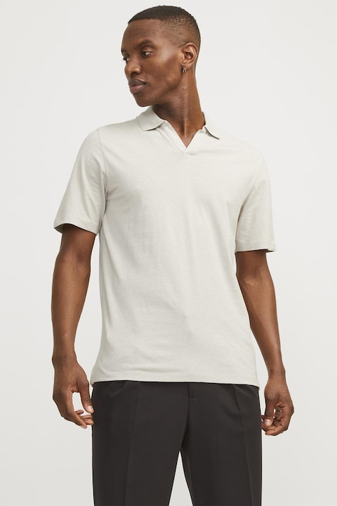 Jack & Jones, Galléros lentartalmú póló, Törtfehér