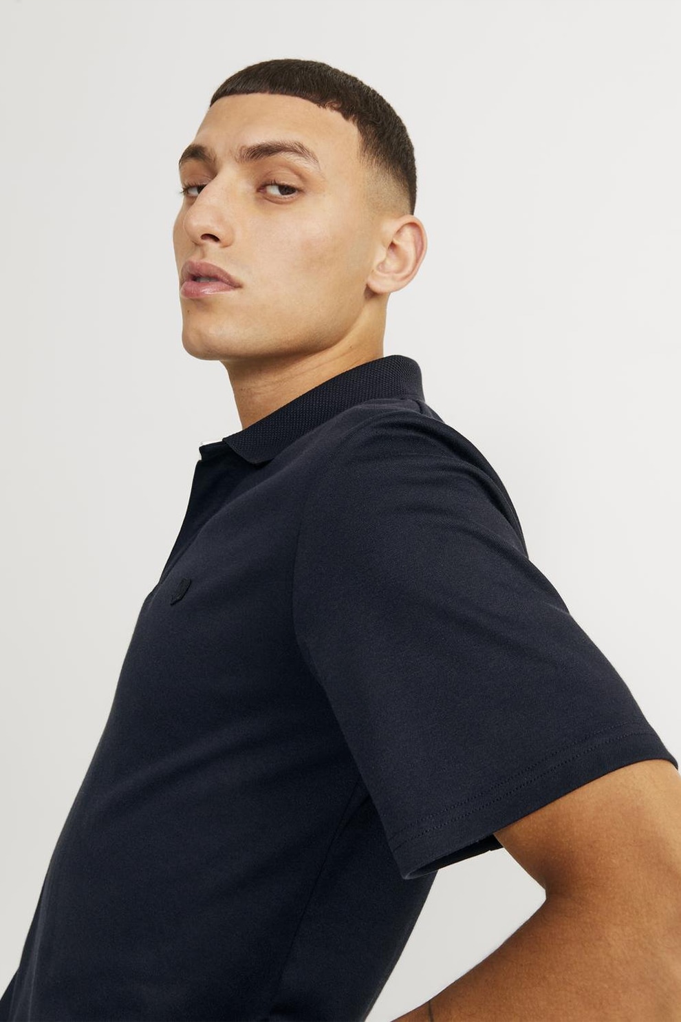 Jack & Jones, Tricou polo din amestec de bumbac organic, Albastru ultramarin, L