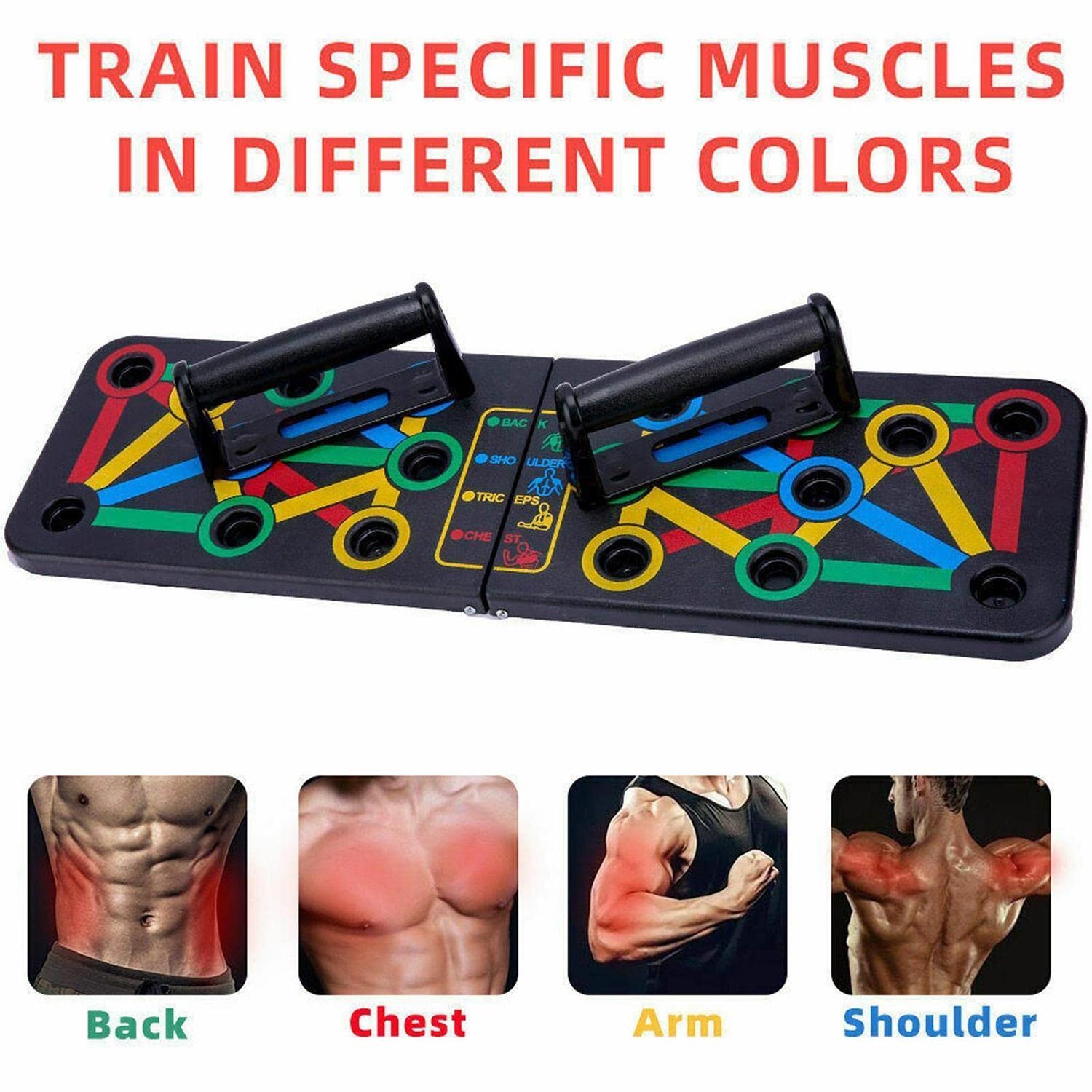 Placa de fitness push-up, 14in1, multifunctionala, cu maner